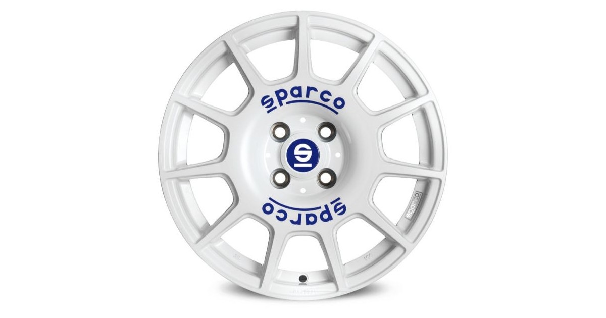 Jante ALU, SPARCO TERRA WHITE + BLUE LETTERING, 7X16 5/112 ET35, Alésage 73.1