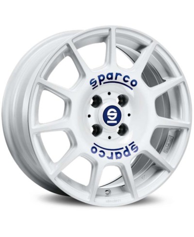 Jante ALU, SPARCO TERRA WHITE + BLUE LETTERING, 7X16 4/100 ET42, Alésage 63.4