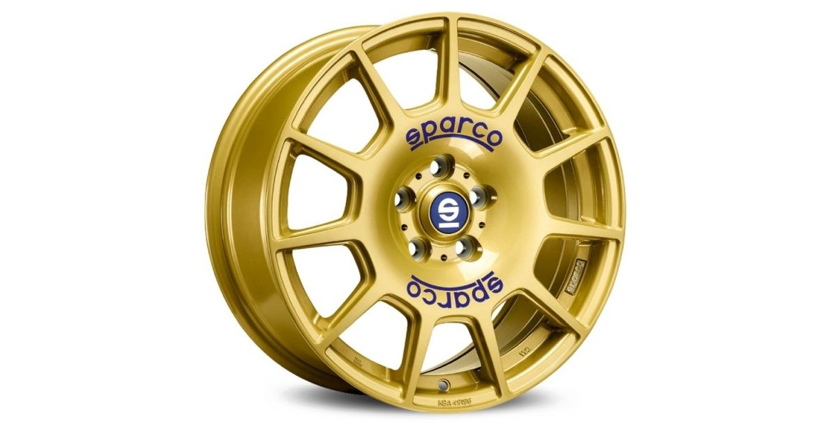 Jante ALU, SPARCO TERRA RACE GOLD + BLUE LETTERING, 7.5X17 5/100 ET48, Alésage 63.4