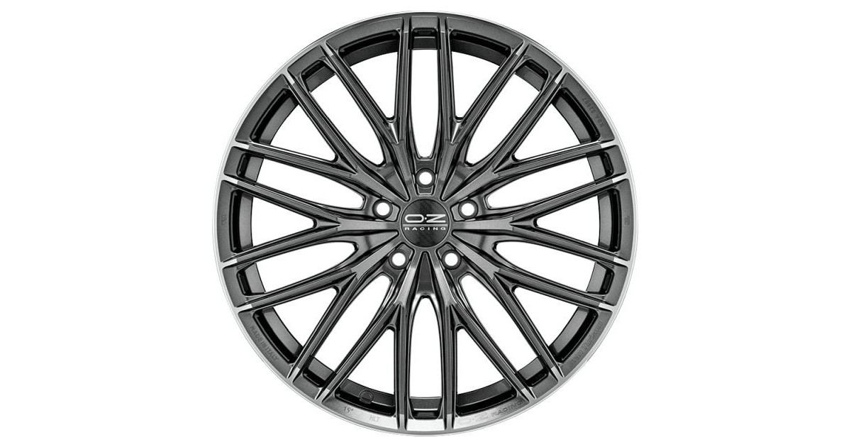 Jante ALU, OZ Gran Turismo HLT  Graphite brillant / liseré poli 8.5X19 5/108 ET45, Alésage 75