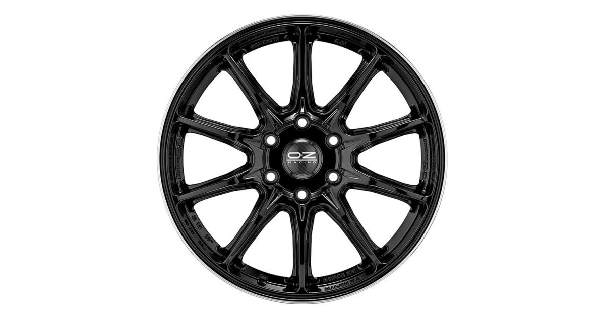 Jante ALU, OZ Hyper XT HLT  Noir brillant ,Liseré poli 9X20 6/114.3 ET38, Alésage 66.1