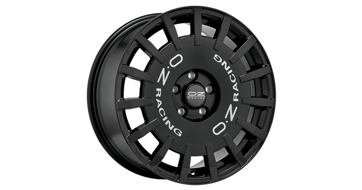Jante ALU, OZ RALLY Noir brillant ,Lettrage argent 8X18 5/108 ET45, Alésage 75