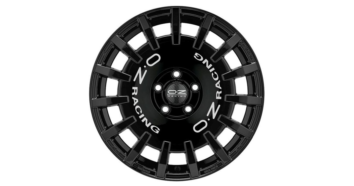 Jante ALU, OZ RALLY Noir brillant ,Lettrage argent 8X19 5/108 ET42, Alésage 75