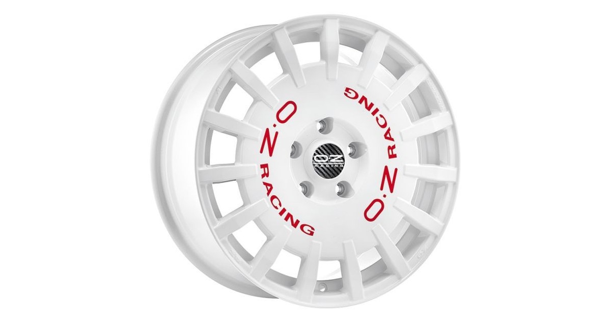 Jante ALU, OZ  RALLY RACING  WHITE + RED LETTER 8X17 5/100 ET35, Alésage 68.1