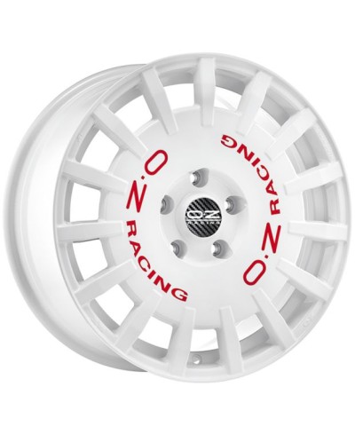 Jante ALU, OZ RALLY RACING  WHITE + RED LETTER 7X17 4/108 ET18, Alésage 75