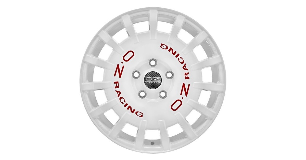 Jante ALU, OZ RALLY RACING  WHITE + RED LETTER 7X17 5/100 ET45, Alésage 68