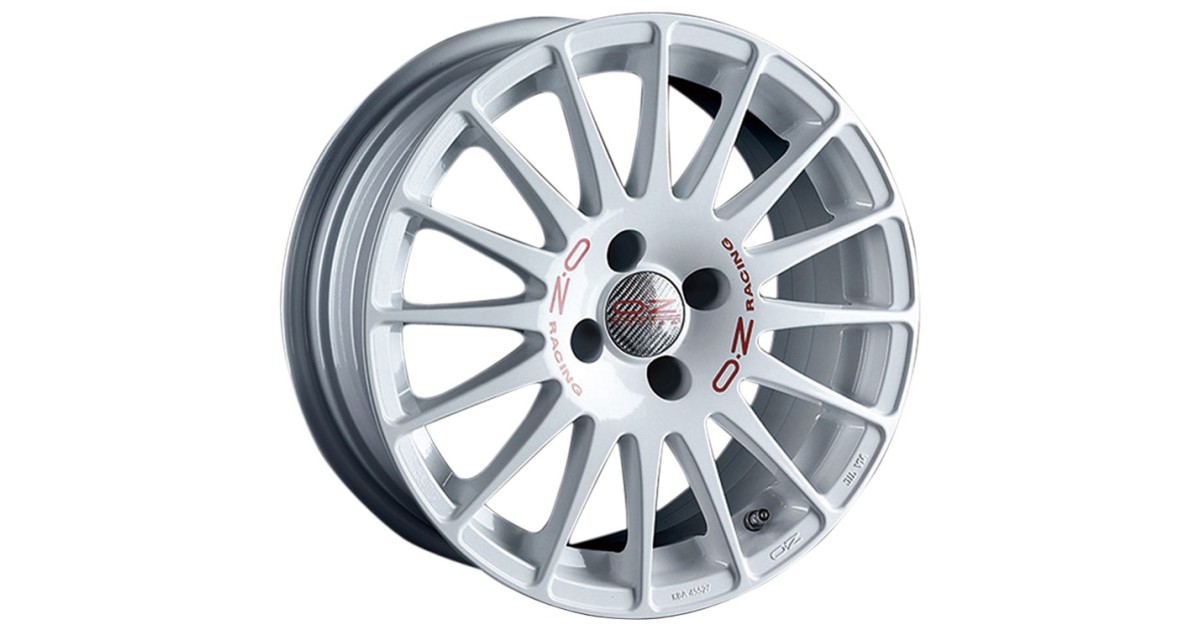 Jante ALU, OZ  SUPERTURISMO WRC WHITE + RED LETTERING 7X16 4/100 ET42, Alésage 68.1