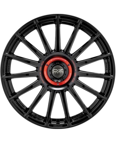 Jante ALU, OZ  Superturismo Evoluzione  Noir brillant , lettrage rouge 8X18 5/112 ET35, Alésage 75.1