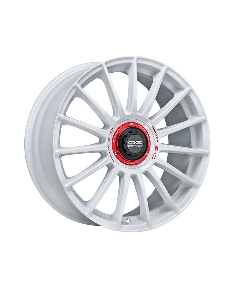 Jante ALU, OZ  SUPERTURISMO EVOLUZIONE WRC Blanc racing , Lettrage rouge 8.5X19 5/112 ET38, Alésage 75.1