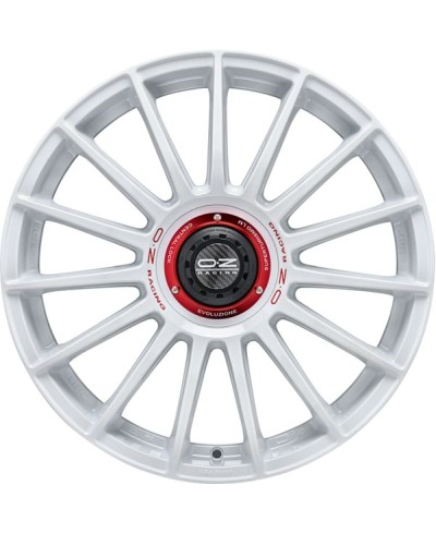 Jante ALU, OZ  SUPERTURISMO EVOLUZIONE WRC Blanc racing , Lettrage rouge 8.5X19 5/112 ET38, Alésage 75.1
