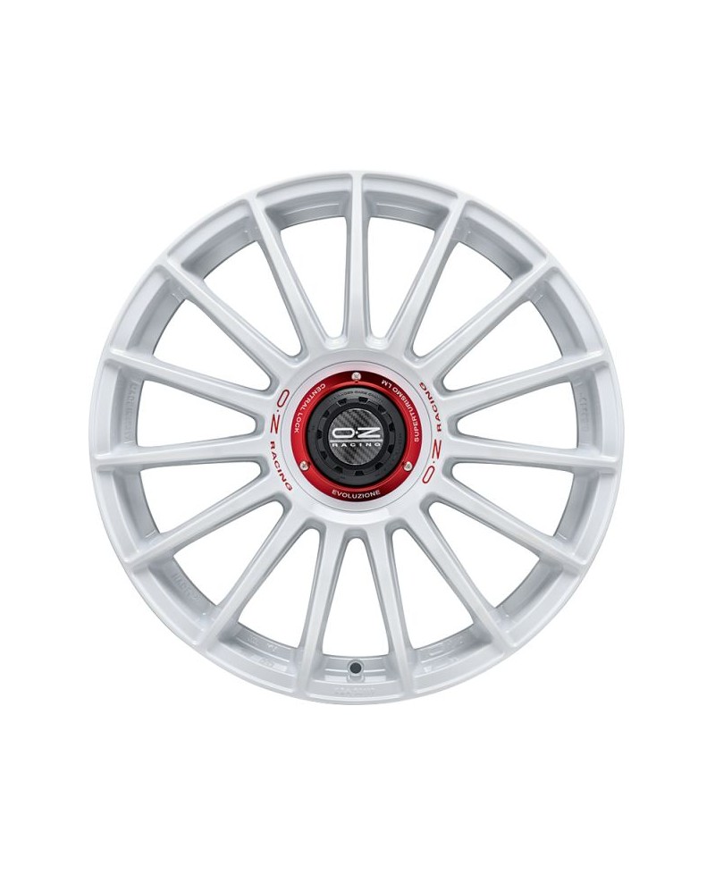 Jante ALU, OZ SUPERTURISMO EVOLUZIONE WRC  Blanc racing , Lettrage rouge 8X18 5/114.3 ET45, Alésage 75.1