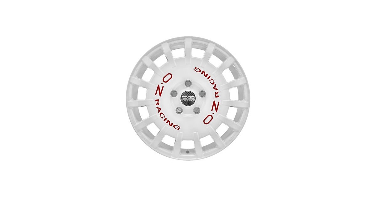 Jante ALU, OZ RALLY R./WI/E48 WHITE + RED LET., 8X17 5/100 ET48, Alésage 68