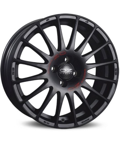 Jante ALU, OZ Superturismo GT - Noir mat , Lettrage rouge 7X16 4/108 ET16, Alésage 65.1