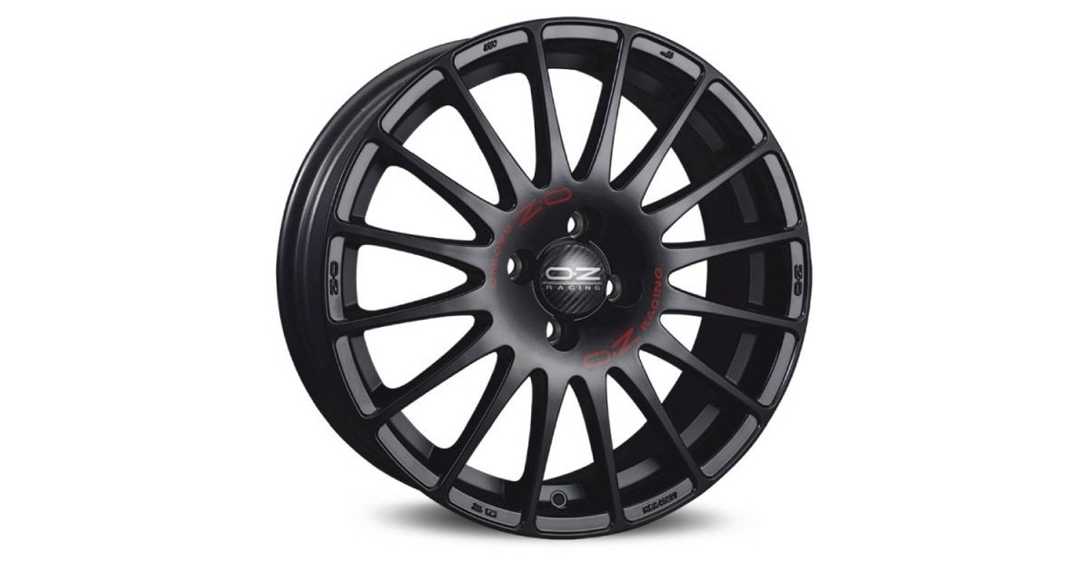 Jante ALU, OZ  Superturismo GT - Noir mat , Lettrage rouge 7X16 4/100 ET37, Alésage 68.1