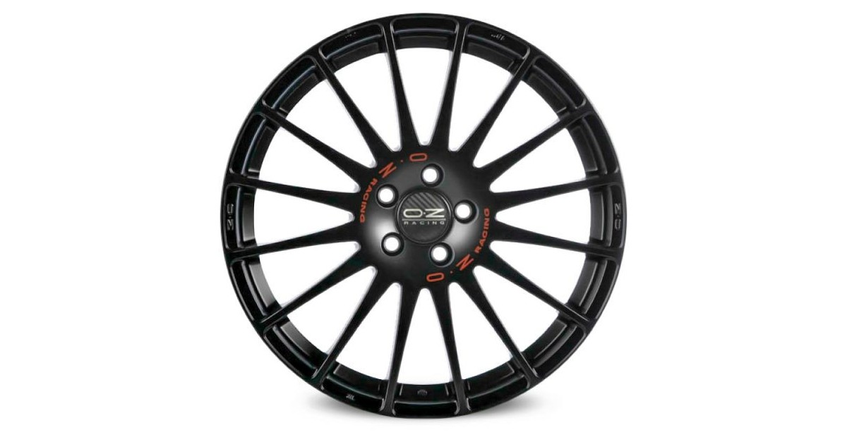 Jante ALU, OZ Superturismo GT - Noir mat , Lettrage rouge 8X17 5/120 ET40, Alésage 72.6
