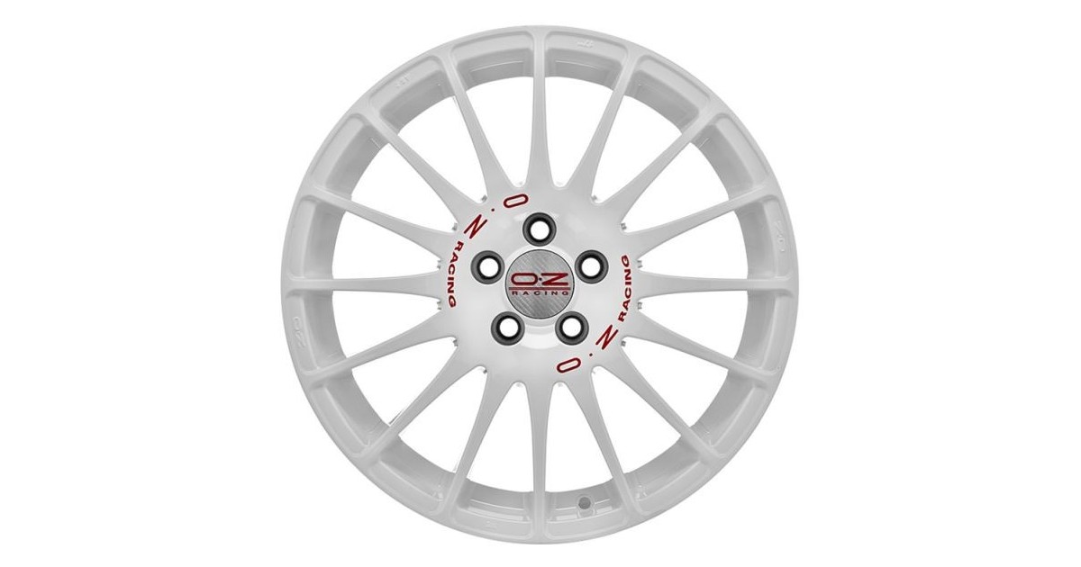 Jante ALU, OZ Superturismo WRC - Blanc racing / lettrage rouge 7X17 4/108 ET42, Alésage 75