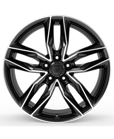 Jante ALU, Wheelworld - 2DRV WH40 SP+ Noir brillant laqué ,Face polie 8.5X19 5/112 ET40, Alésage 66.6