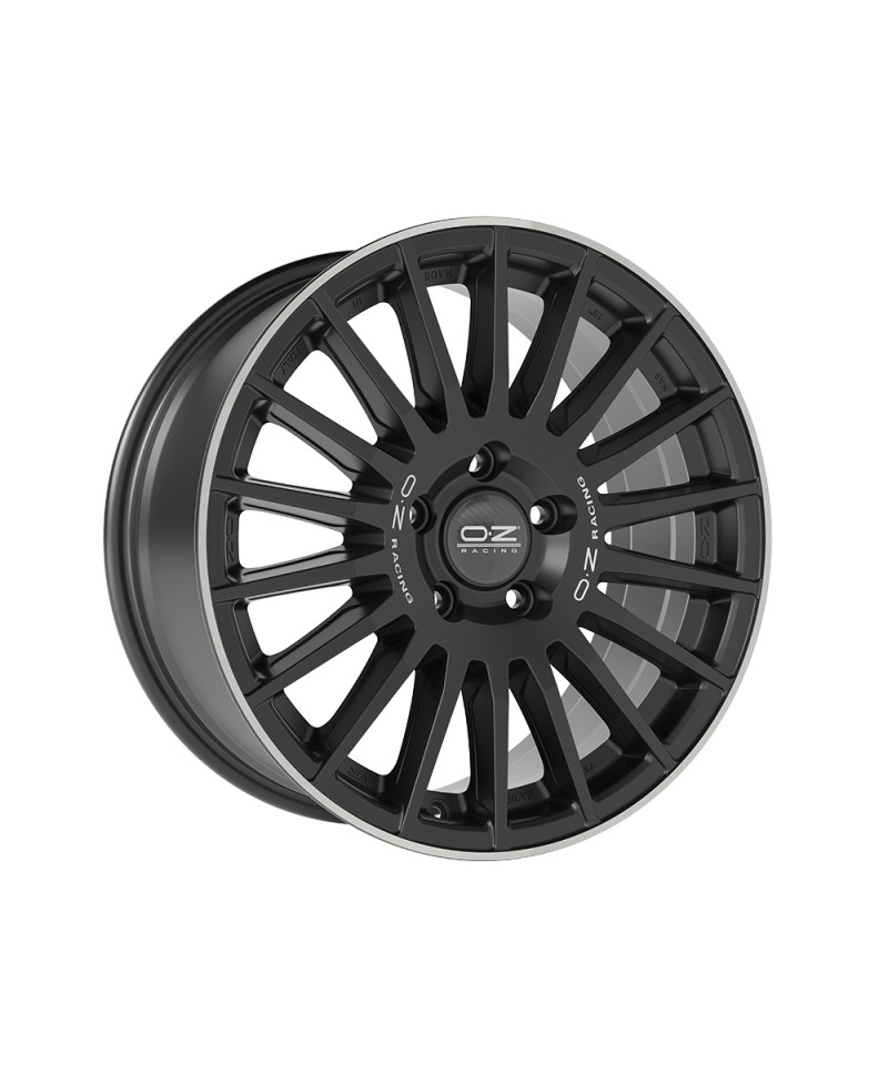 Jante ALU, OZ  RALLY DESERT Noir Mat + Bord Poli + Lettrage argent 8X18 6/139.70 ET48, Alésage 92.4