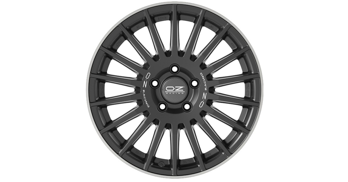 Jante ALU, OZ  RALLY DESERT Noir Mat + Bord Poli + Lettrage argent 8X18 6/139.70 ET48, Alésage 92.4