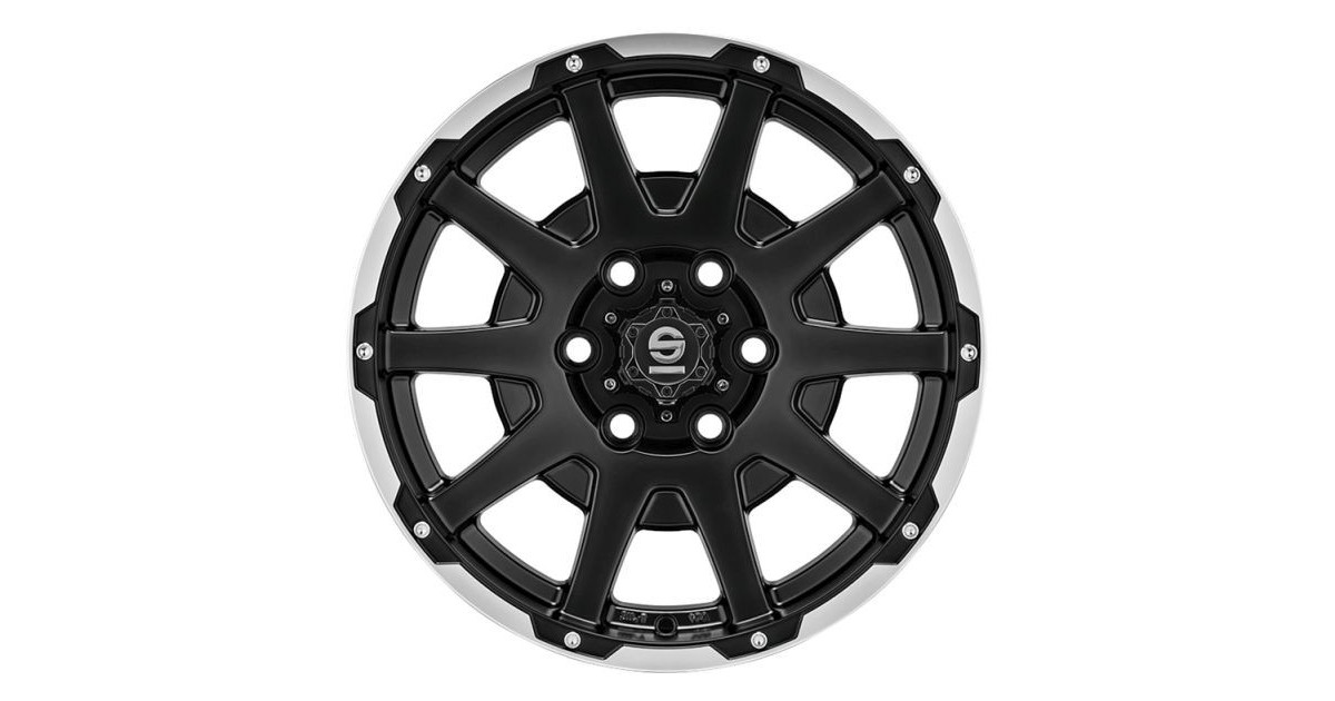Jante ALU, SPARCO Dakar Noir mat / liseré poli / rivets 7.5X17 6/139.7ET24, Alésage 106.1