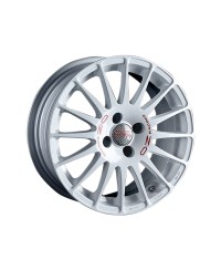 Jante ALU, OZ SUPERTURISMO WRC - RACE WHITE RED LETTERING  6.5X15 4/100 ET37, Alésage 68