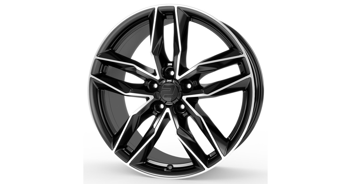 Jante ALU, Wheelworld - 2DRV WH40 SP+ Noir brillant / Face polie  8X19 5/112 ET45, Alésage 57.1