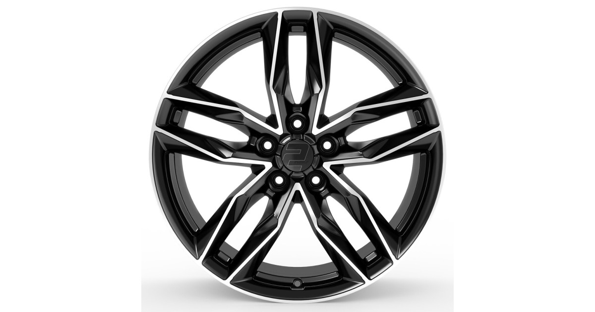 Jante ALU, Wheelworld - 2DRV WH40 SP+ Noir brillant / Face polie  8X19 5/112 ET45, Alésage 57.1