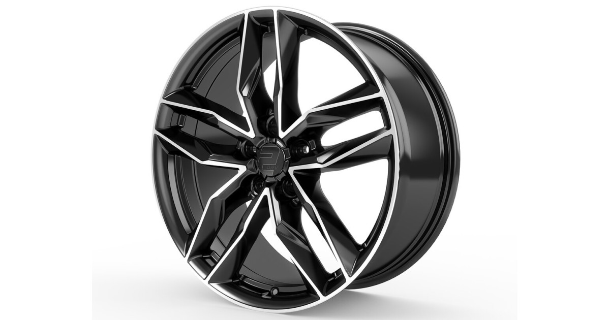 Jante ALU, Wheelworld - 2DRV WH40 SP+ Noir brillant / Face polie  8X19 5/112 ET45, Alésage 57.1