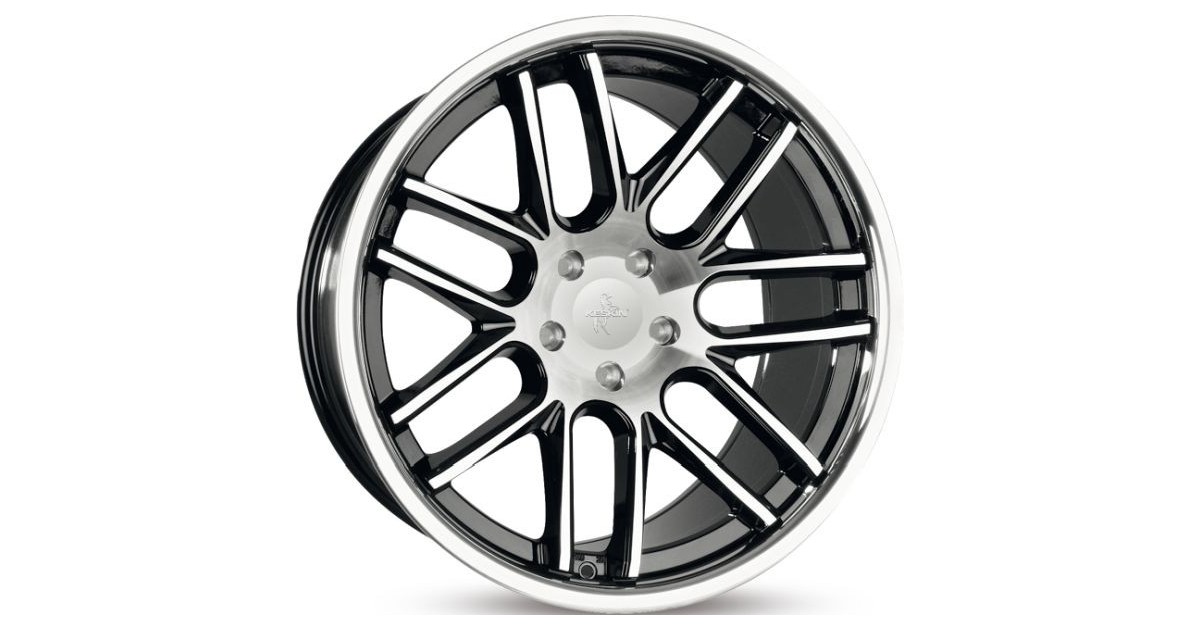 KESKIN  KT14 Concave BFPSL - Noir brillant / face polie / bord inox 11x20 5/120 ET30 ,Alésage 72.6