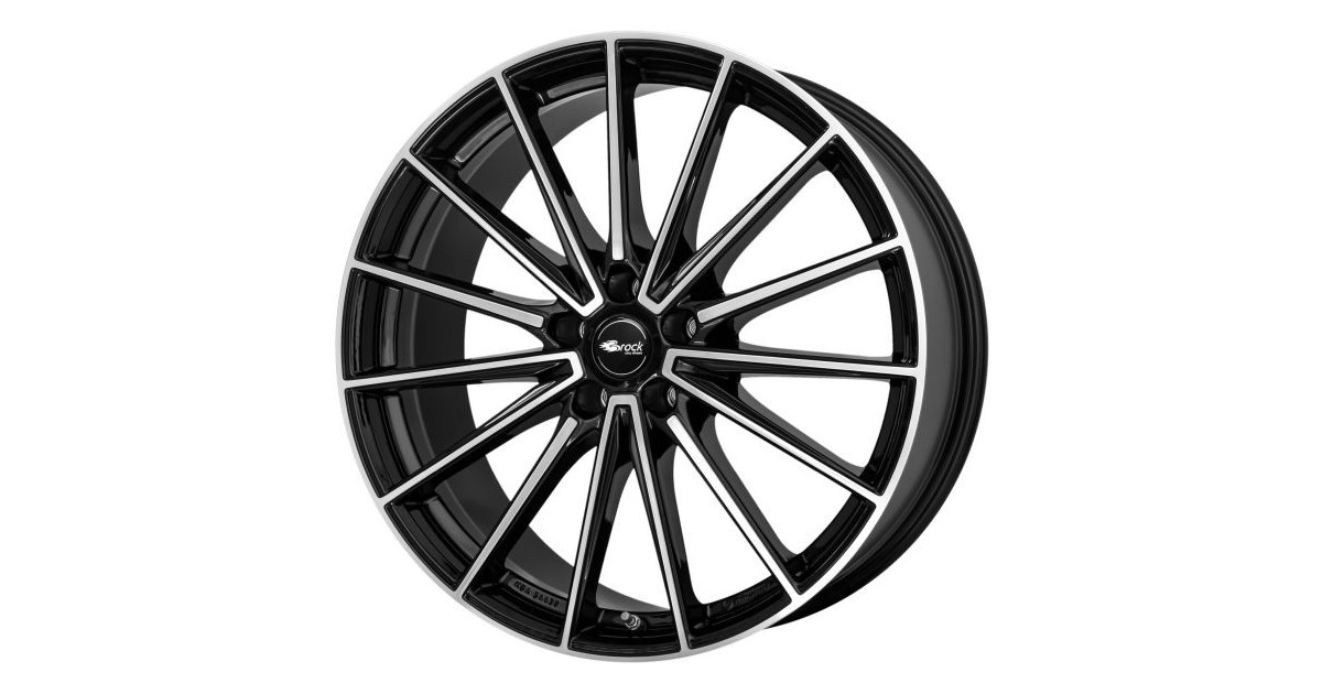 Jante Alu Brock B43 (SGVP) Gloss Black Full Polished 8x20 5x112 ET47 , Alésage 57.1
