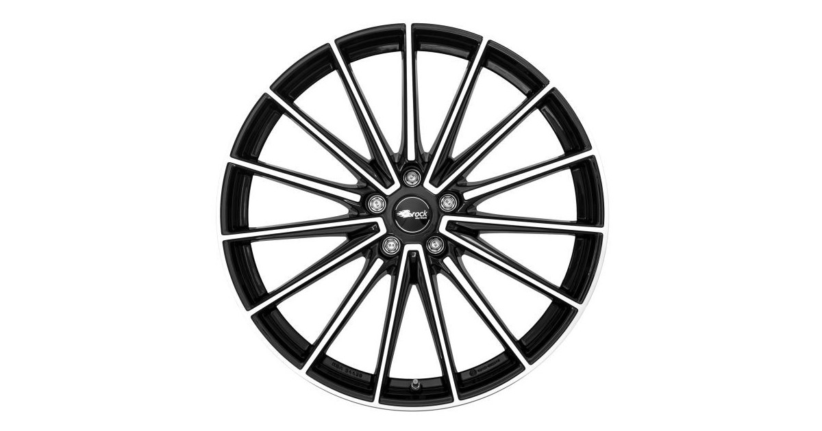 Jante Alu Brock B43 (SGVP) Gloss Black Full Polished 8x20 5x112 ET47 , Alésage 57.1