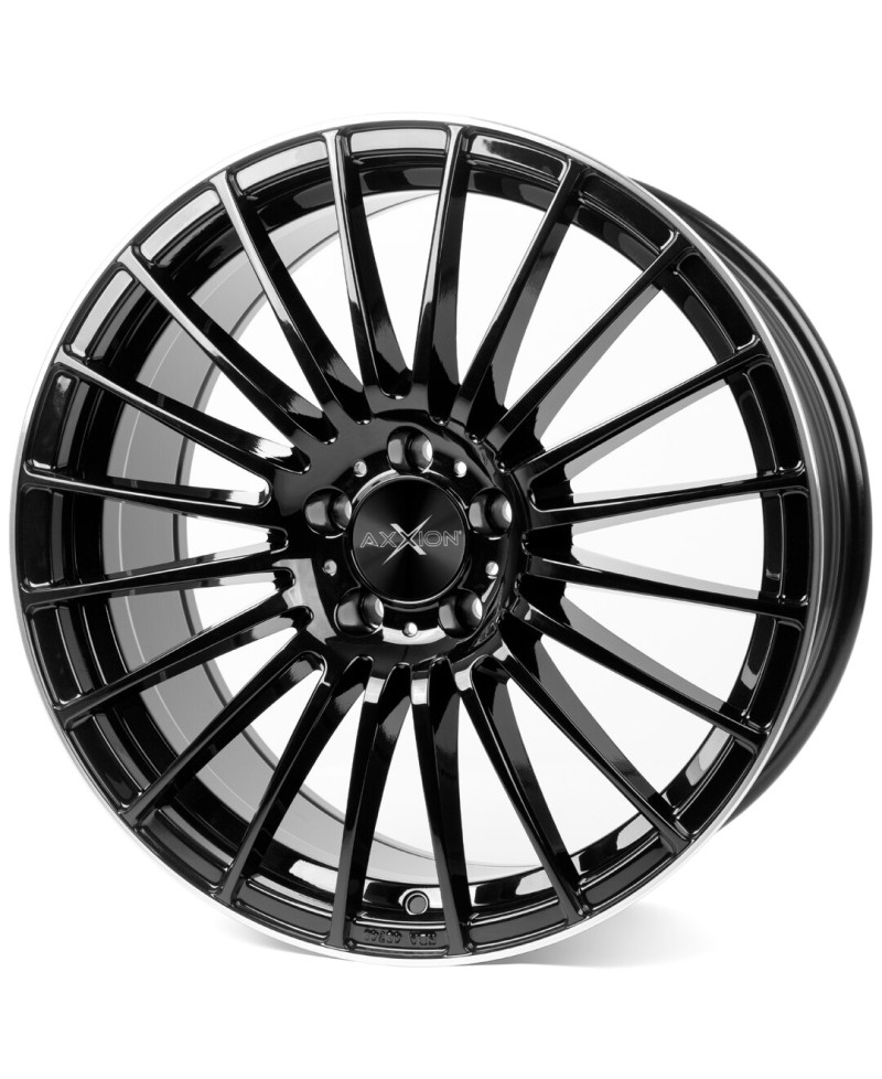 Jante ALU, Axxion  AX5 SW+ML+ Noir brillant / Bord poli 8X18 5/108 ET45, Alésage 72.6