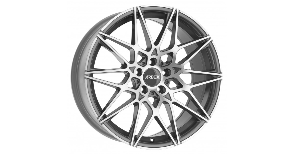 Jante ALU, ARBEX 7 Titanium / Face polie  8X18 5 /112 ET45, Alésage 66.6