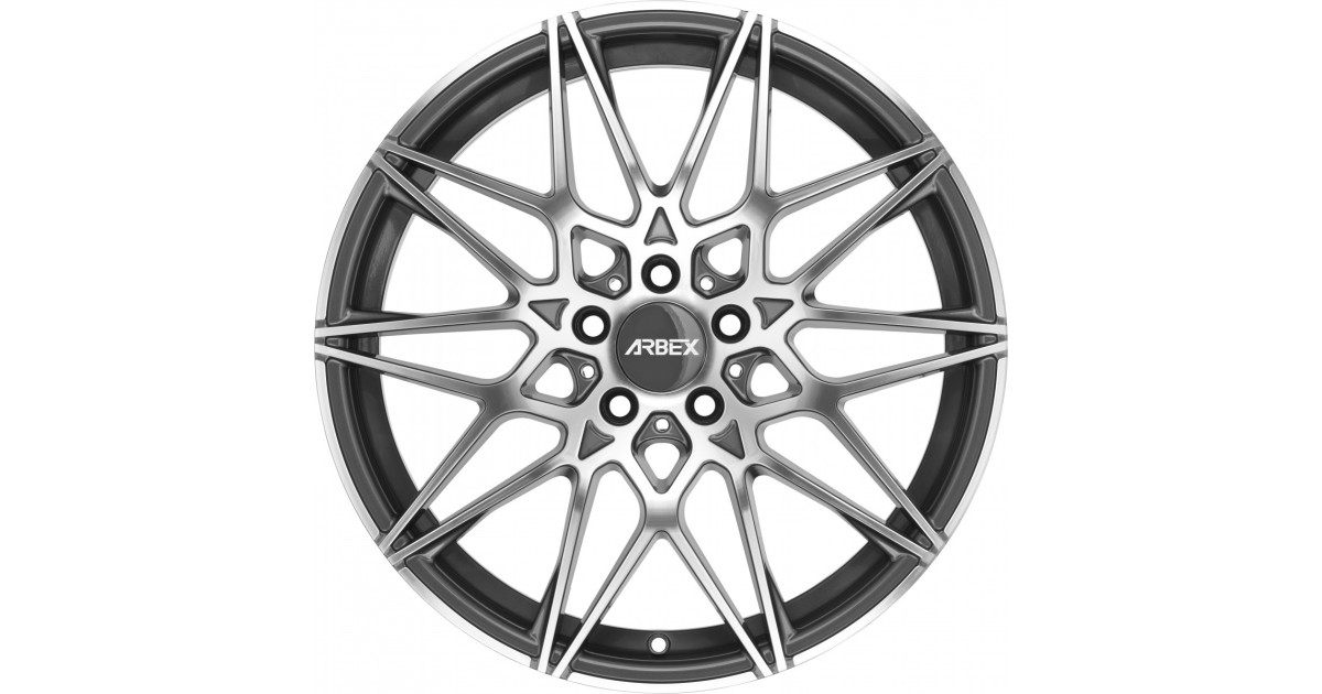 Jante ALU, ARBEX 7 Titanium / Face polie  9X19 5/112 ET35, Alésage 66.6