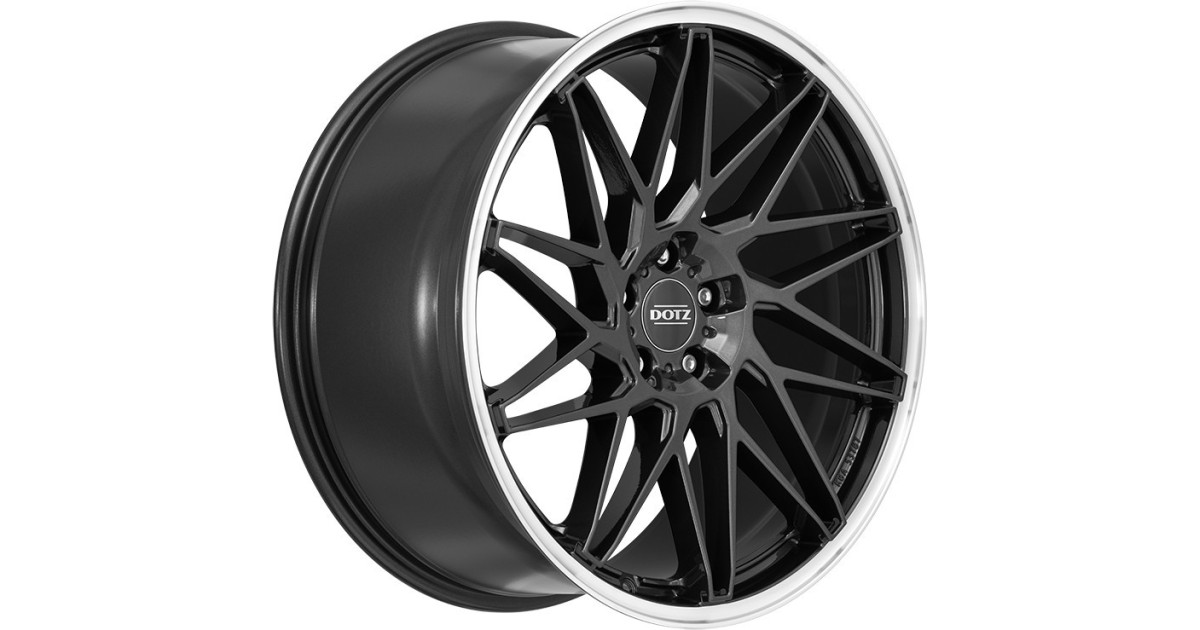 Jante ALU, Dotz  Tanaka gunmetal polished lip (Anthracite foncé / Bord poli) 9.5X19 5/ 112 ET25, Alésage 70.1