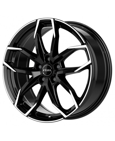 Jante Alu Rial Lucca (GBFP) Diamond Black Front Polished 8x18 5x112 ET45 , Alésage 70.1
