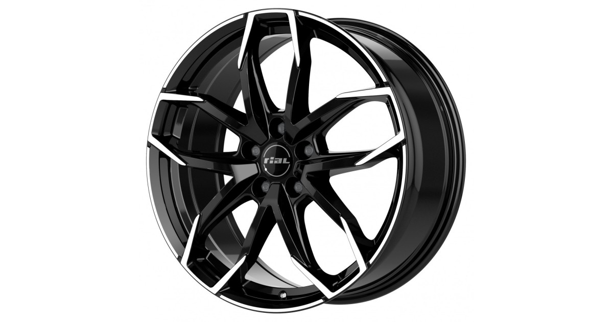 Jante Alu Rial Lucca (GBFP) Diamond Black Front Polished 8x18 5x112 ET45 , Alésage 70.1