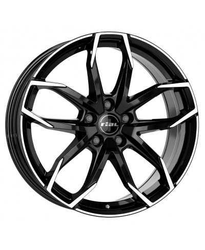 Jante Alu Rial Lucca (GBFP) Diamond Black Front Polished 8x18 5x112 ET45 , Alésage 70.1