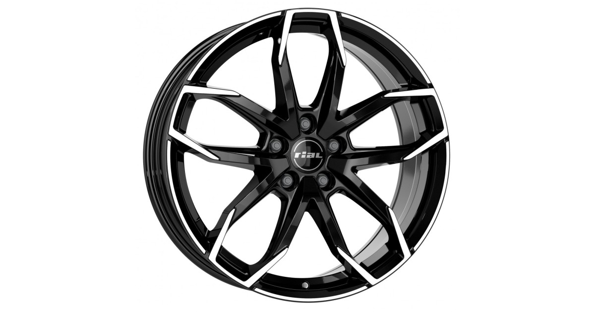 Jante Alu Rial Lucca (GBFP) Diamond Black Front Polished 8x18 5x112 ET45 , Alésage 70.1