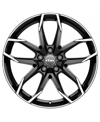 Jante Alu Rial Lucca (GBFP) Diamond Black Front Polished 8x18 5x112 ET45 , Alésage 70.1