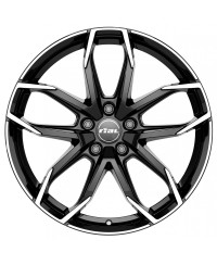 Jante Alu Rial Lucca (GBFP) Diamond Black Front Polished 8x18 5x112 ET45 , Alésage 70.1