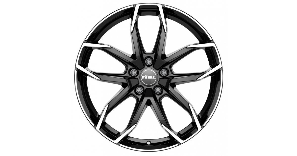 Jante Alu Rial Lucca (GBFP) Diamond Black Front Polished 8x18 5x112 ET45 , Alésage 70.1