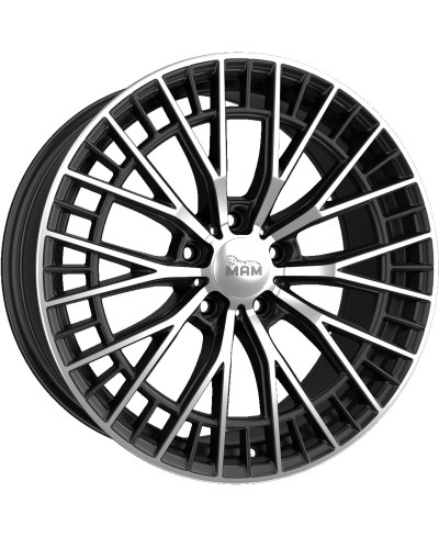 Jante ALU, MAM GT2 BLACK FRONT POLISH 8.5x19 5/ 112 ET30.1, Alésage 66.6