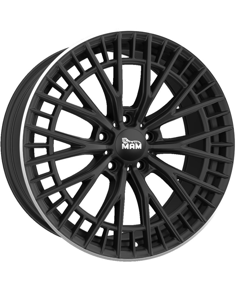 Jante ALU, MAM GT2 MATT BLACK LIP POLISH 8.5x19  5/112 ET30.1, Alésage 66.6