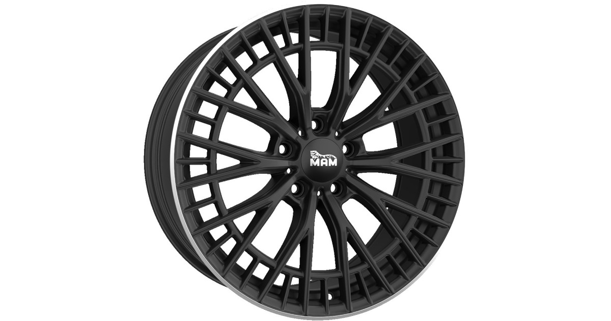 Jante ALU, MAM GT2 MATT BLACK LIP POLISH 8.5x19  5/112 ET30.1, Alésage 66.6