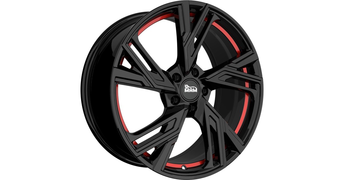 Jante ALU, MAM RS5 BLACK PAINTED RED INSIDE 8x18 5/ 114.3 ET45, Alésage 72.6
