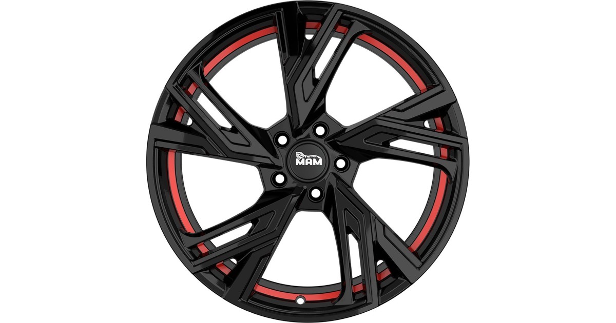 Jante ALU, MAM RS5 BLACK PAINTED RED INSIDE 8x18 5/ 114.3 ET45, Alésage 72.6