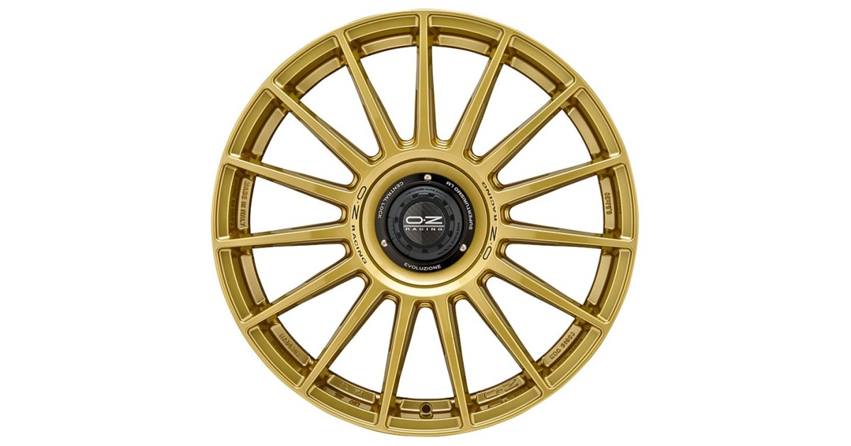 Jante ALU, OZ SUPERTURISMO EVOLUZIONE GOLD RACE GOLD + BLACK LETTER  8.5X19 5/112 ET38, Alésage 75