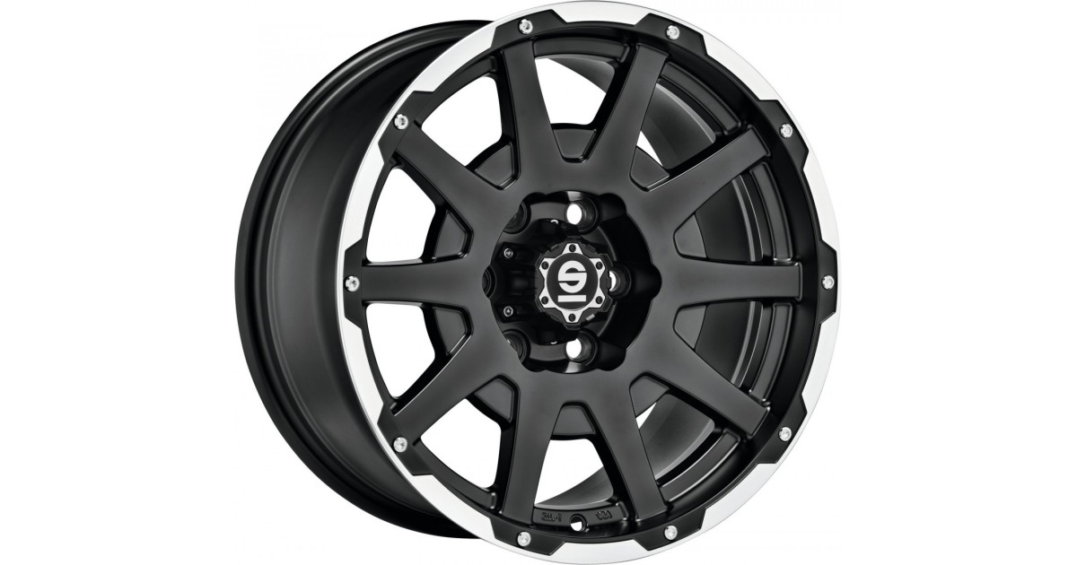 Jante ALU, Sparco Dakar matt black lip polished + rivets 8.5X18 6/ 139.7 ET27, Alésage 106.1