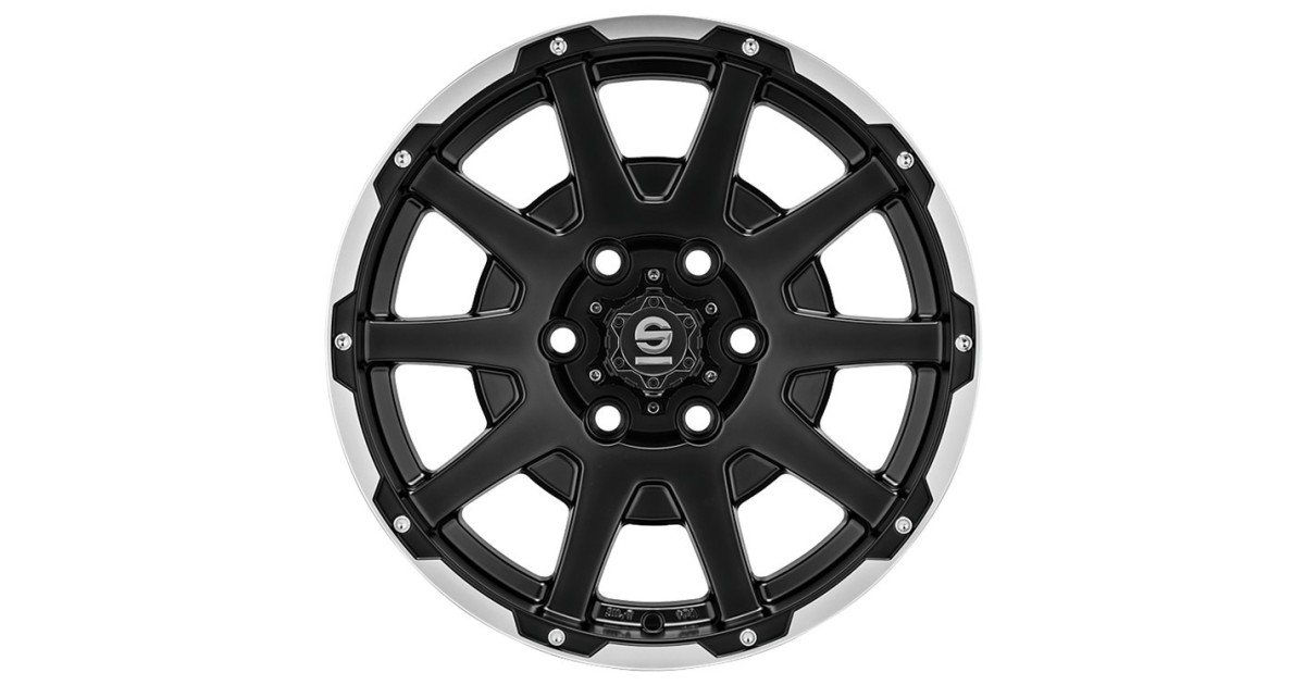 Jante ALU, Sparco Dakar matt black lip polished + rivets 8.5X18 6/ 139.7 ET27, Alésage 106.1